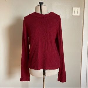 Lumière Burgundy Ribbed Knit Top